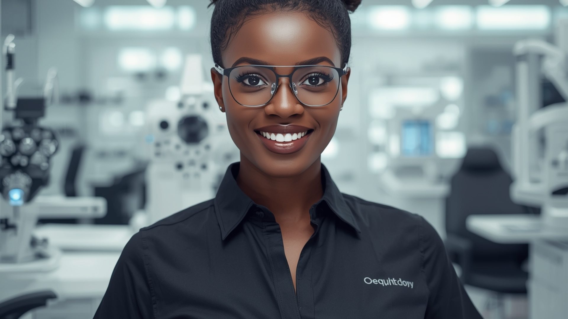 Lucid_Origin_show_A_black_African_women_as_assistant_wear_assi_3